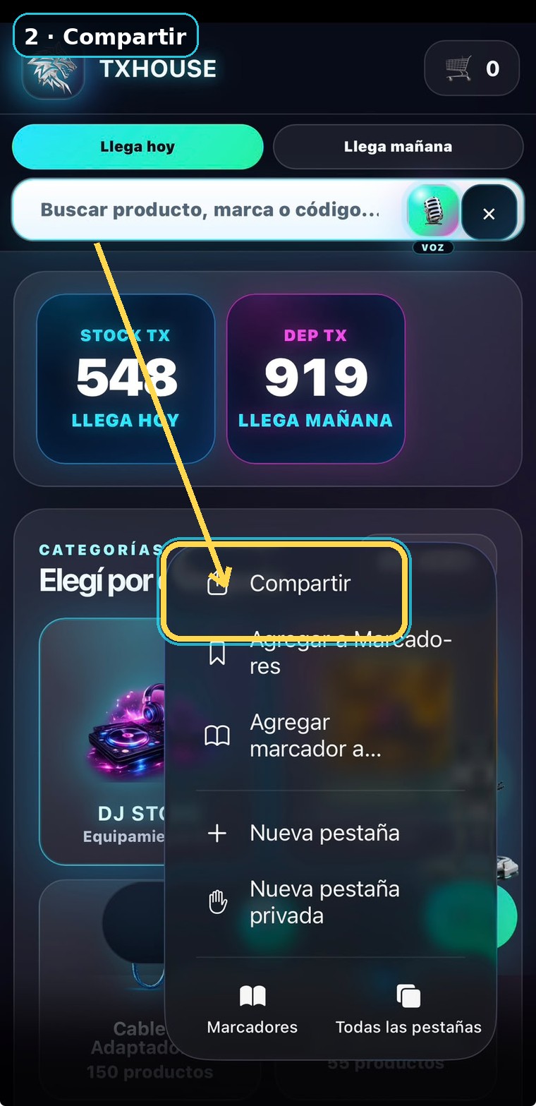 Paso 2: tocar Compartir