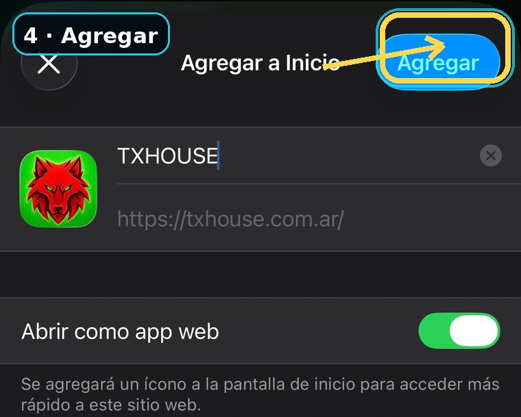 Paso 4: confirmar Agregar