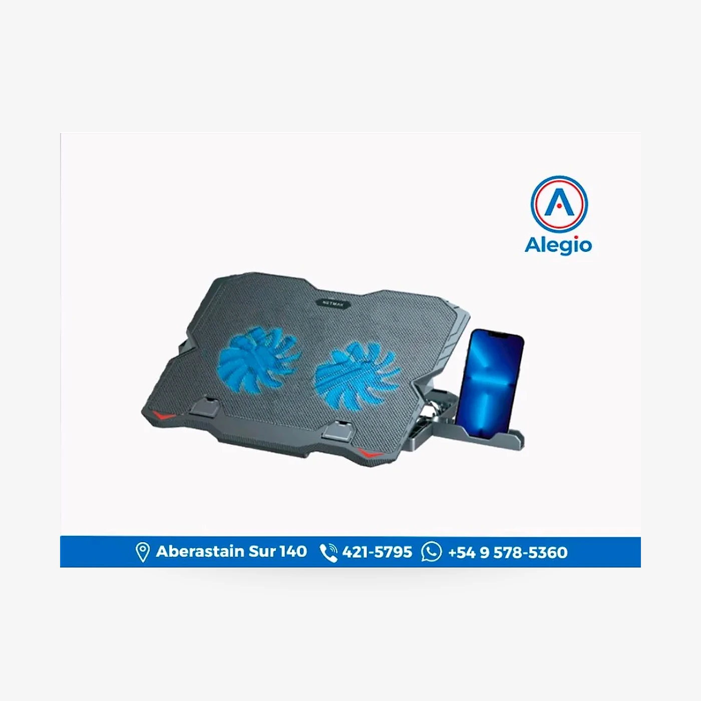 Base Para Notebook N134 Doble Cooler Iluminacion