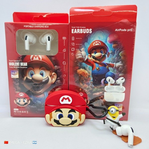 Auricular Bluetooth Airpods PRO2 Mario Bross