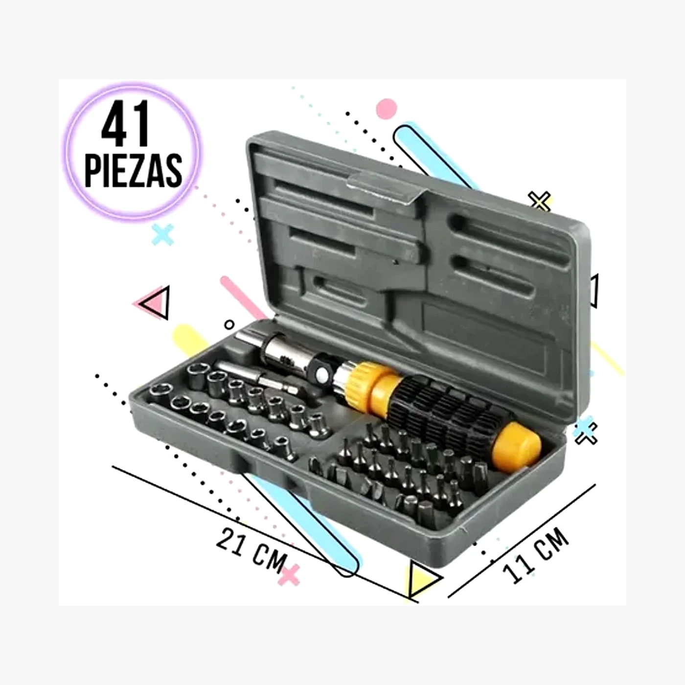 Caja Herramientas 41 Piezas Juego De Puntas Ytubos Bit And Socket Set