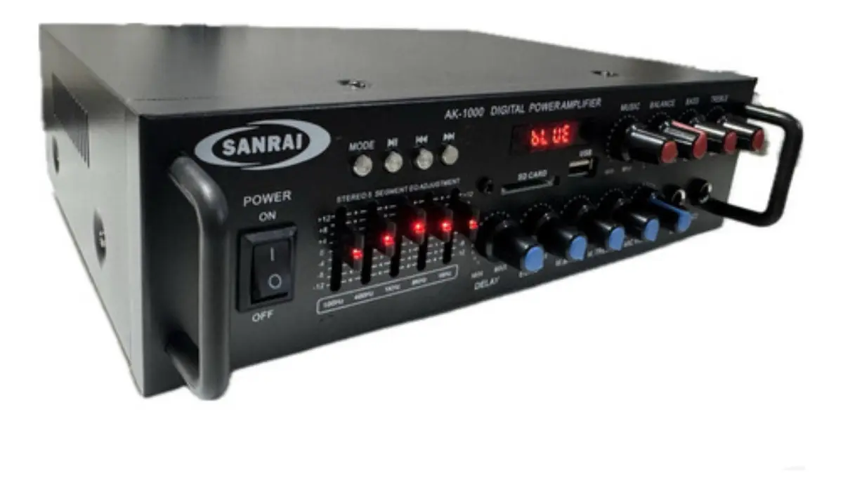 Consola Potenciada Sanrai AK1000 Bluetooth USB SD 60W 2 Canales