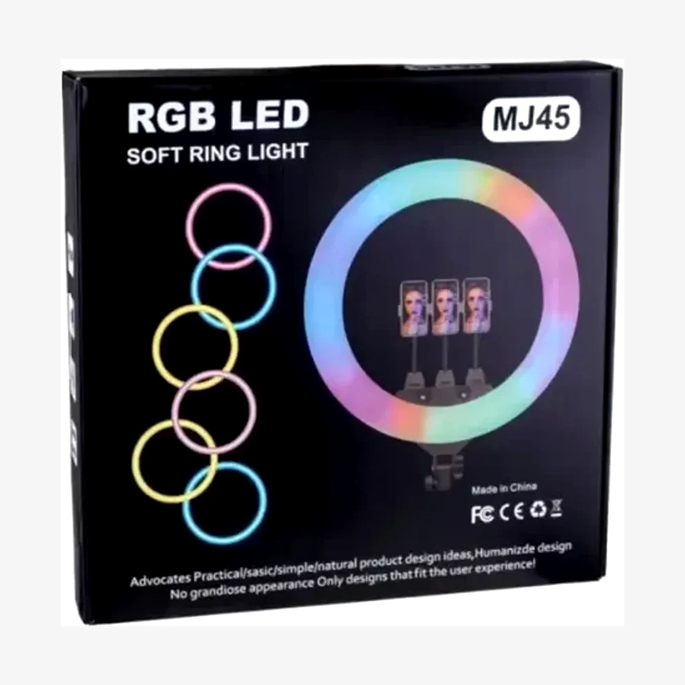 Aro LED 45CM RGB 3 Soportes Control Con Tripode