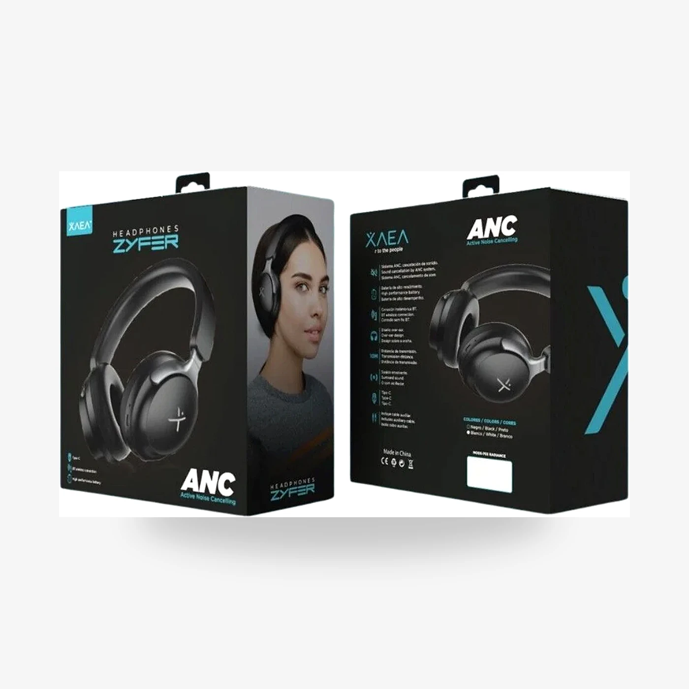 Auricular Bluetooth Blanco Anc Zyfer Xaea Cancelacion De Ruidos