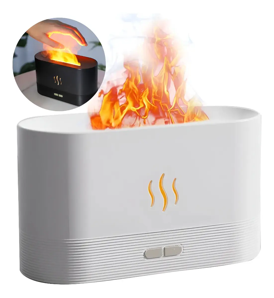Difusor Humidificador Fuego Flame Aroma Blanco
