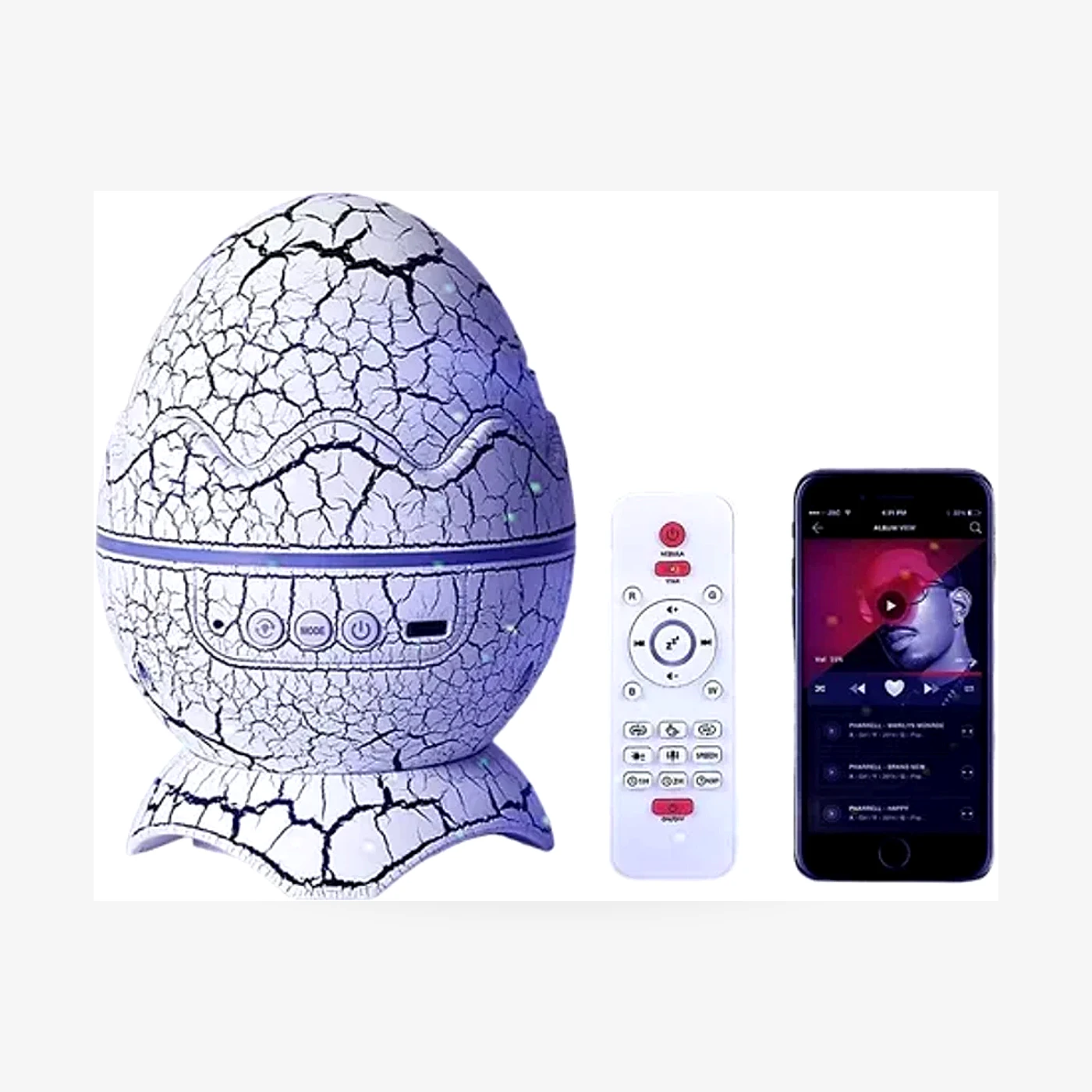 Galaxia Luces LED Laser Estrellas Con Parlante Huevo De Dinosaurioq