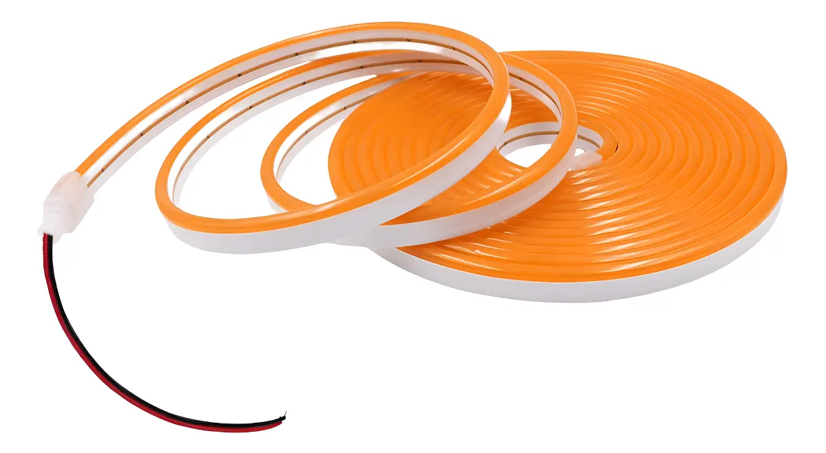 Tira De Neon 5M Con Tranformador Color Naranja