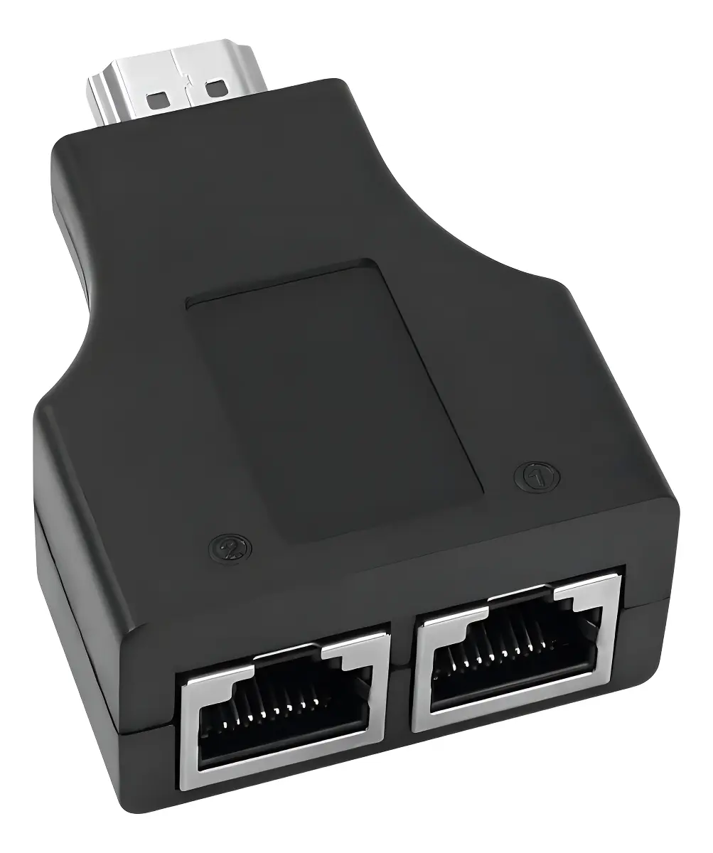 Adaptador Extensor HDMI 2 RJ45 Lan Hembra A 1 HDMI Macho