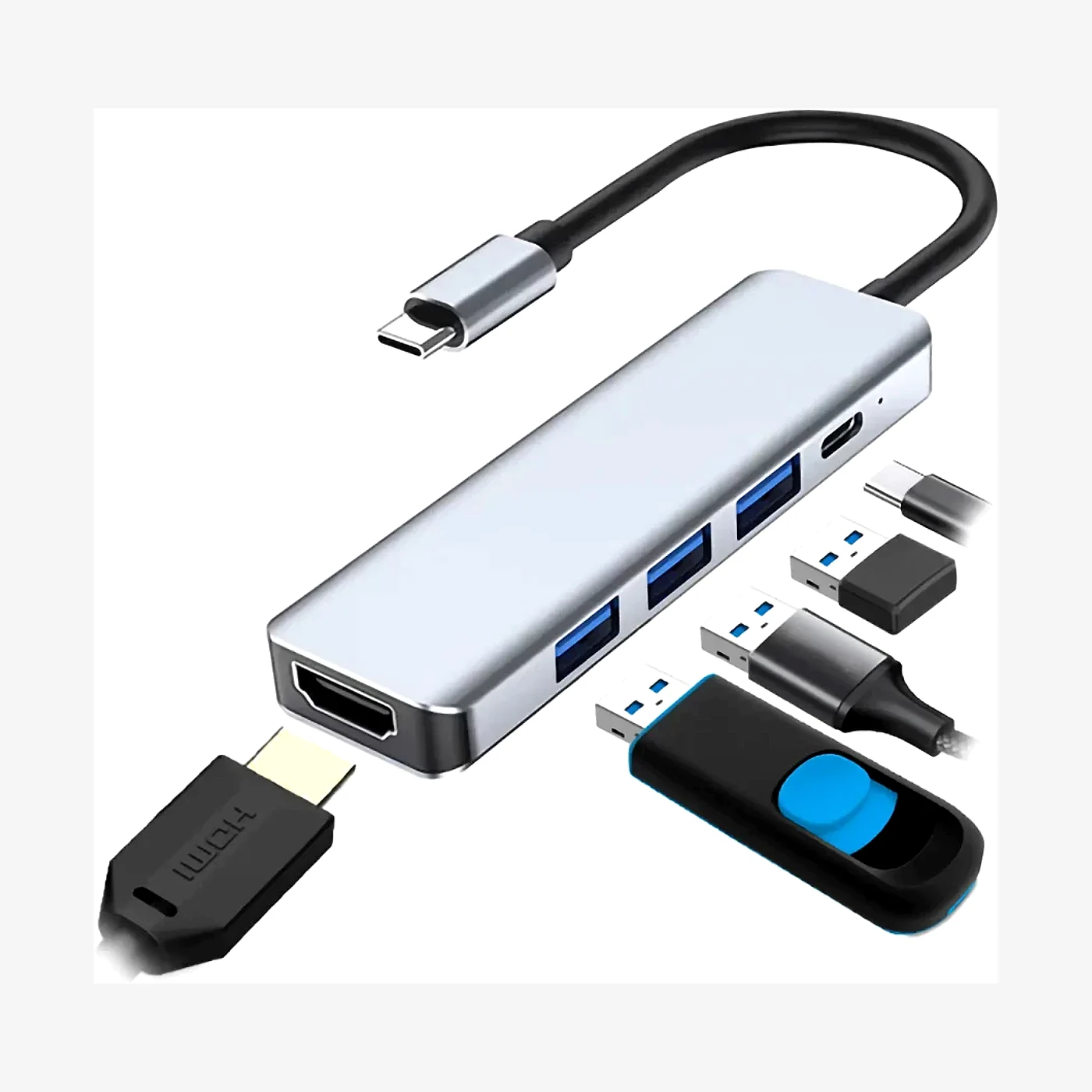 Hub Tipo C X3 HDMI USB Y Usb-c